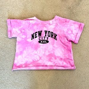 Pink Tie-Dye Crop Tee